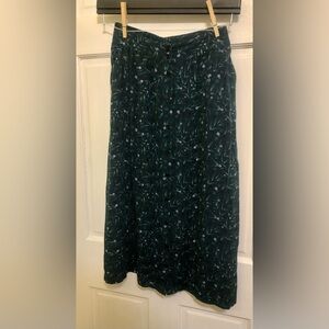 Floral Green Midi Skirt